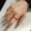 Anillo de Dedo Índice Esmerilado Sansheng III para Mujer de Acero de Titanio Paquete Dorado Anillo Pequeño Vegetariano estilo Frío Celebridad de Internet Moda Personalidad Tendencia