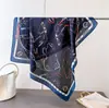 Pañuelo de Seda Artificial con Estampado Ecuestre Vintage, Chal de Alta Gama, Bufanda Versátil para el Cuello, Pañuelo Cuadrado Pequeño, Pañuelo para la Cabeza, Bufanda para Mujer