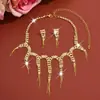 Joias Transfronteiriças Mais Vendidas Atacado Joias da Moda Festa Feminino Strass Conjunto de Colar e Brincos de Polvo Cool