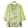 Nueva ropa de verano estilo abuela china, nueva vestimenta de verano para mujeres mayores, blusa elegante estilo nacional para mamá, camisa para personas mayores