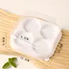Caixa de Embalagem para Bolo da Lua Pele de Neve 6 Peças Massa de Gema Mochi Transparente 4 Peças Bolinho de Arroz Verde Mochi para Levar Caixa Plástica para Assar