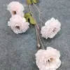 Flores Artificiales: Peonía de Mil Capas de 4 Cabezas, Loto, Peonía, Peonía, Loto, Grulla, Flores Artificiales para Salón de Bodas, Flores de Peonía de Mil Capas