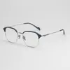 Armações de Óculos de Titânio Puro para Mulheres, Óculos Retro de Titânio com Armação Completa Estilo Sobrancelha, Podem Ser Personalizados com Lentes de Grau para Miopia M8137