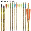 Flechas de carbono com haste camuflada para arcos compostos e recurvos, pontas intercambiáveis, equipamento de tiro com arco, 16-22 polegadas, best-seller transfronteiriço