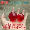 Contas da Sorte de Cristal Vermelho Estilo Chinês, Ornamentos de Vidro em Formato de Pote de Arroz de Latão, Bolas de Vidro de Cristal Vermelho, Ornamentos de Bola de Cristal Vermelho