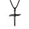 Pingente de cruz de aço fundido com liga de retenção de cor, estilo punk, colar masculino e feminino, joias para atacado