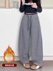 Pantalones de Chándal Forrados de Felpa para Niñas para Otoño e Invierno 2025, Nuevos Pantalones Infantiles de Moda, Pantalones de Chándal para Estudiantes de Secundaria, Pantalones de Pierna Ancha para Niñas