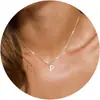 Colar Pingente Letra Inglesa Versátil de Luxo Leve da Moda Corrente Clavícula Feminino Nicho Joias Versáteis Fornecimento Atacado