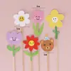 Celebridade da Internet estilo ins Decoração de Bolo Bandeira Plug-in Dia das Crianças hbd Rosto Sorridente Flor de Girassol Urso Coração Cartão Plug-in