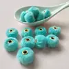 Pom-Pom de Pelúcia Imitação de Pelo de Coelho com Furo Passante Espaçadores de Contas com Furo Reto 2cm Joias de Miçangas DIY Pingentes Acessórios para Bolsas Atacado Transfronteiriço