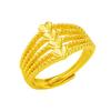 Anillo de amor de cinco líneas con temperamento oro arena abierto flor de coche flor en forma de corazón anillo femenino accesorios superventas transfronterizos