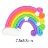 Arcilla Suave Arcoíris Pastel Adornos Decorativos Estrellas Nubes Coloridas Lindas Accesorios para Hornear Postres Cumpleaños de Niños Enchufe