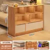 Estantería de Madera Maciza de Pie Armario de Almacenamiento Armario con Rejilla de Almacenamiento Integrada Estantería para Libros de Casa Estante de Almacenamiento Armario Lateral para Sofá Armario Bajo
