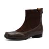 Botas de Ballet Marrones para Mujer Botines de Nariz de Cerdo Piel Genuina Botas Individuales Botas Delgadas Zapatos de Ballet Retro Otoño Invierno 2024