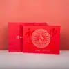 Caja de Regalo Roja Personalizada con Tapa y Base, Caja de Empaque Coleccionable, Caja de Regalo Navideño Estampada en Oro, Hecha por Encargo en Fábrica de Hangzhou