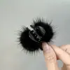 Bolinha de Pelo Fofa~Grampo Pequeno de Pelúcia Outono e Inverno, Grampo de Cabelo de Alta Qualidade, Prendedor Pequeno para Franja, Acessório de Cabelo de Princesa
