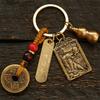 Llavero con colgante de calabaza de dinero de los Cinco Emperadores de la Orden del Dios de la Riqueza de Zhao Gong Ming Wu de latón, colgante para llave de coche