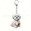 Nuevo adorno plano de perro lindo acrílico transfronterizo para coche, accesorio de mochila, decoración del hogar