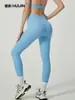 Calça de Yoga Europeia e Americana Outono/Inverno Transfronteiriça Sem Marcas Embaraçosas, Cintura Alta Elástica Levanta Bumbum Justa Bumbum de Pêssego Calça Esportiva Fitness