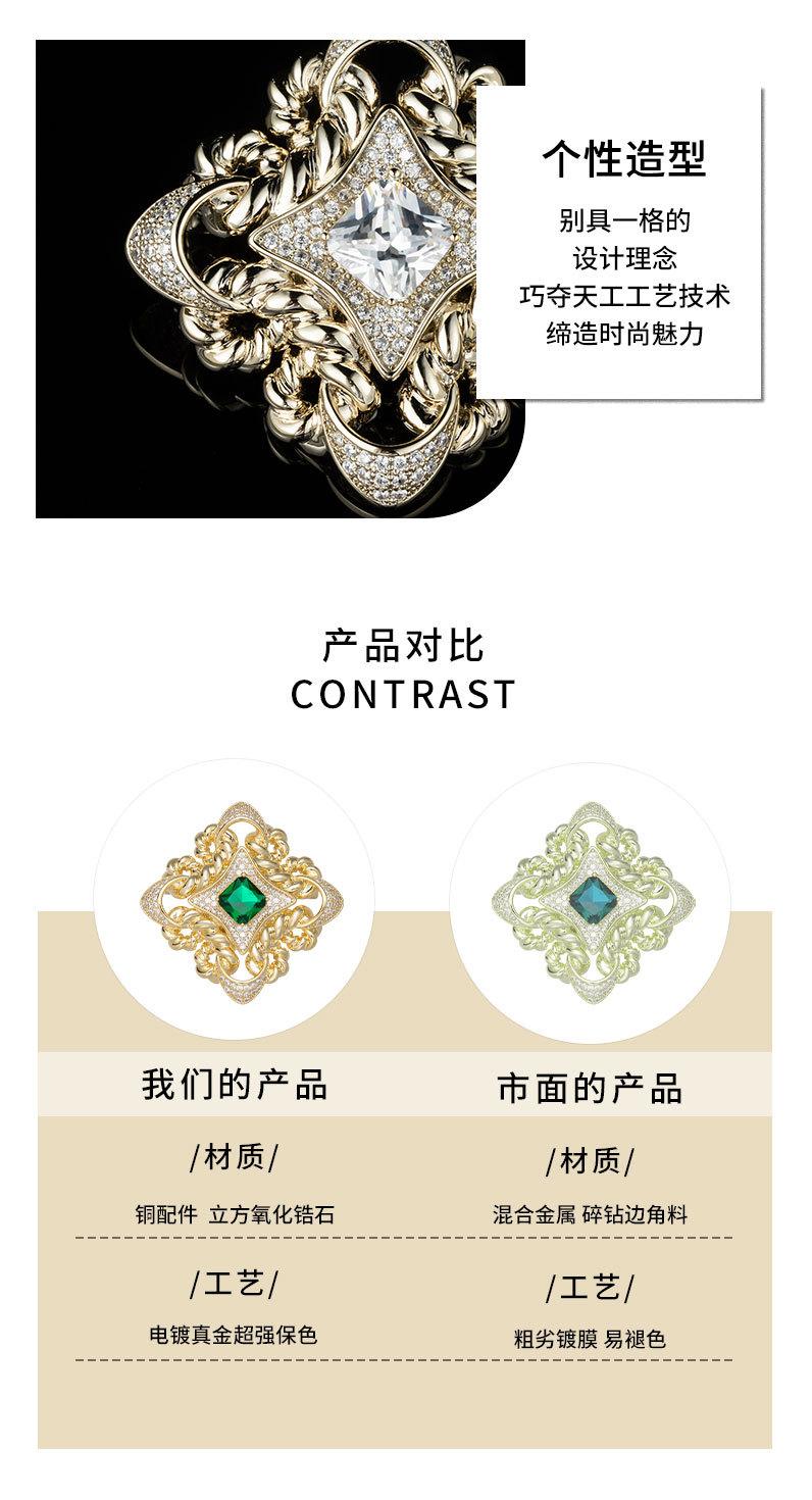 高级感复古宫廷风几何形胸针小众轻奢时尚胸花新款高端