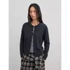 Yinhe STUDIO Blusa Longa Solta Falsa de Duas Peças Color Block Cardigã de Lã de Ovelha Tricotado Feminino Chegada Nova Outono 2026