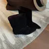 Botines Cortos de Ante Estilo Retro Coreano con Punta Aguda, Aumentadores de Altura, Diseño Versátil Otoño/Invierno 2026, Botas Elásticas Fruncidas Adelgazantes para Mujer