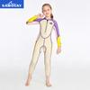 Sabolay roupa de mergulho infantil 2mm maiô de peça única para meninas manga longa quente proteção solar externa surf mergulho roupa de mãe