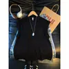 Chaleco Tejido de Cuello en V Estilo Vintage Inspirado en Chanel para Hombre, Camiseta sin Mangas Estructurada Resistente de Verano, Camiseta sin Mangas Deportiva Estilo Americano