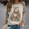Otoño e invierno nuevo estilo europeo y americano transfronterizo occidental mezclilla estilo étnico estampado abstracto suéter casual para mujer se puede personalizar