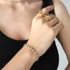 Cadena de moda elegante de lujo ligero de alta calidad con circonitas transparentes de acero de titanio, collar y pulsera, joyería para traje.