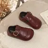 Zapatos de princesa para niños, gamuza, nueva colección primavera/otoño, estilo brogue, diseño calado, suela suave, zapatos pequeños de piel con estética retro inspirada en el bosque