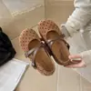 Birkenstock 2026 Estilo Falda Otoño Aumentador Interno de Altura Zapatos Franceses de Frijol Nuevo Mary Jane Zapatos de Una Sola Hebilla Mujer Boca Baja Combinación de Ballet