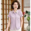 Ropa de Verano para Mamá 2026 Nuevo Elegante Top de Manga Corta para Mujeres de Mediana Edad, Elegante y Rejuvenecedor, Estilo Ligero