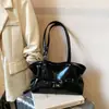 Bolso Tote de Cuero con Cera de Aceite Estilo Coreano, Bolso de Hombro Grande de Alta Gama para Viajes y Uso Diario, Bolso de Hombro Portátil Sencillo de Color Sólido para Mujer