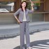 Conjunto Deportivo de Otoño para Mamá 2025 Nuevo Moda Casual para Mujeres de Mediana Edad y Mayores Camisa con Cremallera Superior Conjunto de Dos Piezas