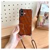 Funda Marrón para Teléfono Móvil Dachshund Apple 16 con Correa Cruzada Adecuada para iPhone15 Funda Suave Completa 14promax Otoño e Invierno