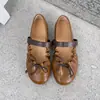 Primer Encuentro Temporada Dulce y Elegante~2026 Nuevo Estilo Plisado Estilo Ballet Zapatos Mary Jane para Mujer con Lazo Planos Ultra Suaves