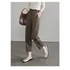 Pantalones de plátano de calidad japonesa y coreana para mujer 2026 Otoño Nuevo estilo holgado de alta gama de nueve puntos estilo guadaña Pantalones casuales para mujer