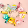 Chaveiro de Silicone de Pato Amarelo Porta-moedas Pingente Desenho Animado Presente para Mochila de Estudante Pingente de Chaveiro Joia Personalizada