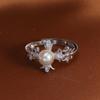 Accesorios DIY Anillo de Perlas de Plata Esterlina S925 Soporte Vacío Anillo Retro Europeo y Americano Anillo Cruzado Porta Anillo Abertura de Anillo 6-8