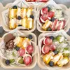 Caixa para Levar Waffle Famoso na Internet, Cold Brew, Iogurte; Tarteira Transparente de Frutas, Tarte de Iogurte Grego, Embalagem de Caixa de Sobremesa