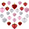 Qixi - Joyas en forma de corazón galvanizadas transfronterizas de 24 piezas, joyería con forma de corazón para San Valentín, decoración artesanal para bodas y fiestas