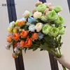 7 Peonías Exquisitas, Flores Artificiales, Ramos de Boda, Arte Floral Hecho a Mano de Alta Gama, Muros Florales para Paisajismo de Salones de Boda