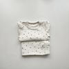Conjunto de Casa de Algodón Estampado Elástico para Bebé Estilo Coreano Recién Nacido Moderno Encantador Encaje Cómodo Moderno