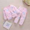Traje Cálido de Vellón Coral para Niños de Otoño e Invierno, Pijama de Bebé de Dos Piezas para Recién Nacidos, Niños y Niñas, Ropa de Bebé