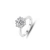 Productos Populares de Transmisión en Vivo Transfronteriza Europea y Americana: Anillo de Plata de Ley 925 con Diamante Moissanita de un Quilate Anillo Ajustable Venta al por Mayor