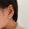 Fan Zhiqiao Aretes de Lazo de Plata de Ley 925 Estilo K Coreano Simple Elegante Versátil Aretes Estilo Ins