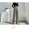 Pantalones de cintura alta y estrecha para mujer, de verano, finos, de color liso, holgados, adelgazantes, combinables, informales, recortados, de pierna ancha.