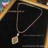 Colar com pingente de design de águia, totem de dragão, estilo chinês, estilo chinês, cobre incrustado, strass, com diamante