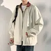 Jaqueta xadrez para homens, look de outono e inverno, jaqueta esportiva, estilo americano moderno, estilo jovem, gola alta, peça corta-vento, adequada para casais